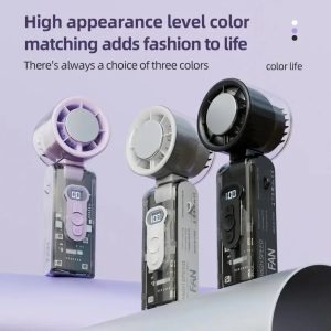 High-Speed Portable Folding Cooling Fan with LED Digital Display - রিচার্জেবল পোর্টেবল ফ্যান