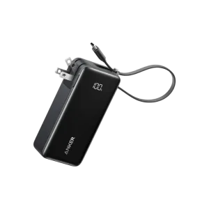 Anker 10000mAh 30W Fusion Power Bank with Built-in USB-C Cable and Digital Display.