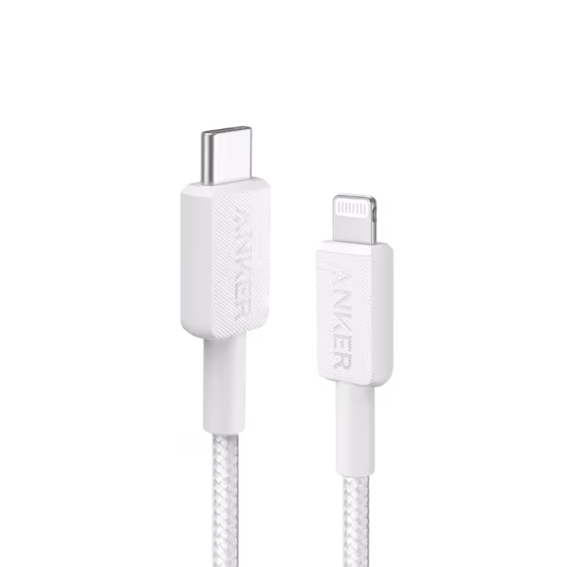 Anker 322 MFi Certified USB-C to Lightning Braided Cable for iPhone and iPad.