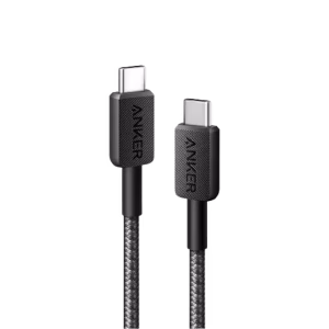 Anker 322 Braided USB-C to USB-C Cable with 60W Fast Charging and 18-Month Warranty.