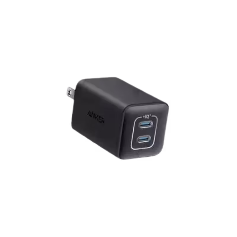 Anker 523 Nano 3 47W USB-C GaN Charger with Dual Ports for iPhone and MacBook.