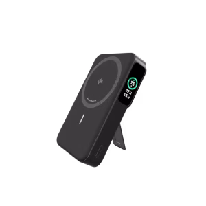 Anker MagGo 10K Power Bank with Smart Display, 15W Qi2 Wireless Charging, and Built-in Stand.