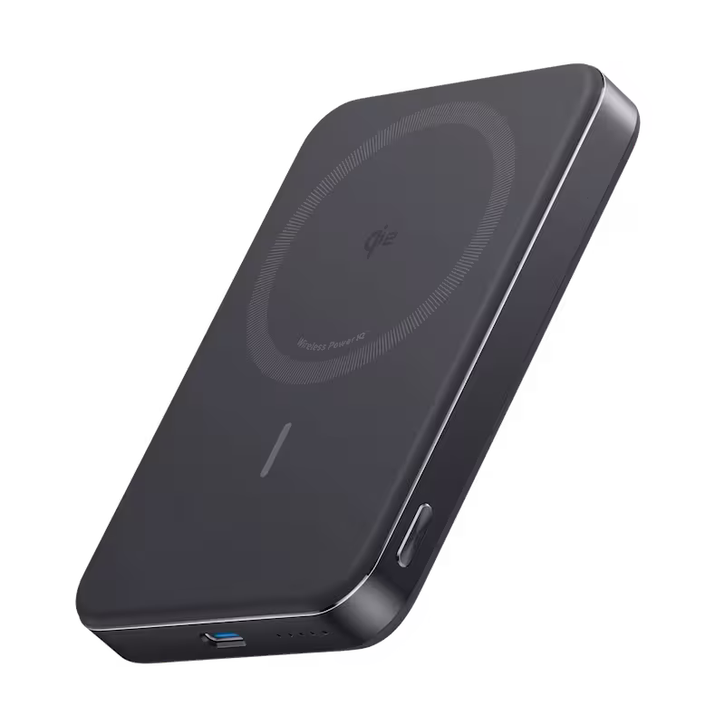 Anker MagGo Ultra Slim 10,000mAh Power Bank with 15W Wireless and 30W Wired Charging.