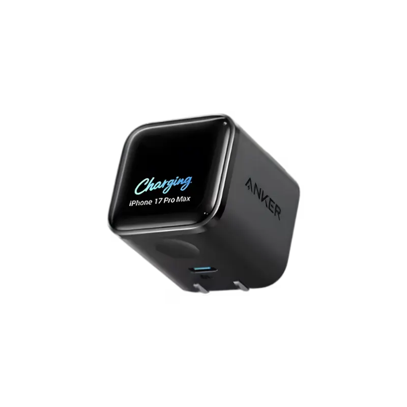 Anker Nano 45W GaN Charger with Smart LCD Display and Foldable Plug