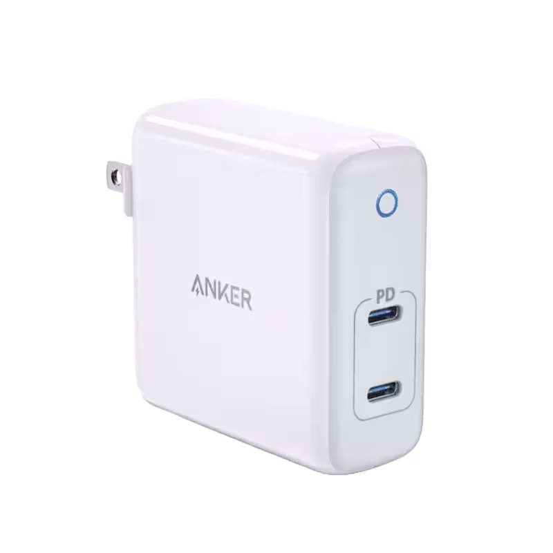 Anker PowerPort Atom PD 2 60W Dual Port Fast Charger for Laptops and Smartphones.
