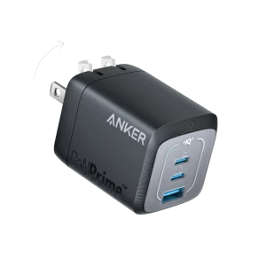 Anker Prime 67W 3-Port Compact Fast Charger for MacBook, iPhone, and Android.