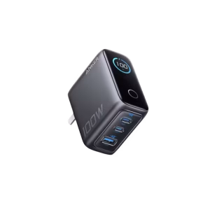 Anker Zolo 100W GaN Wall Charger with Smart Real-time Display and 3 Charging Ports.