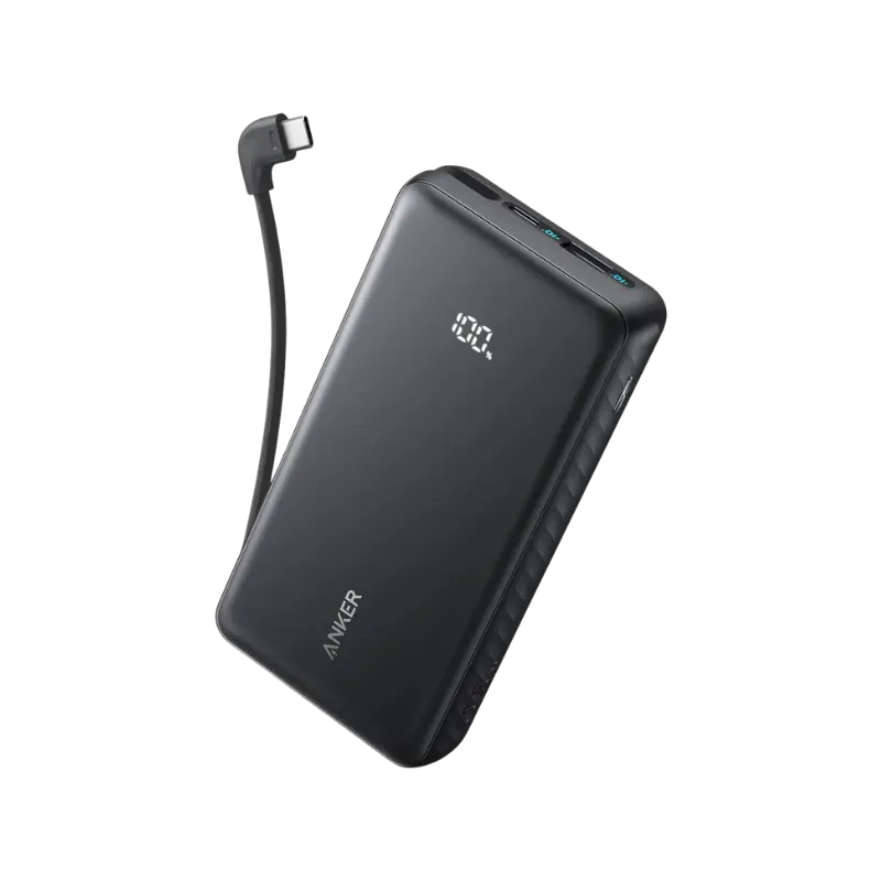 Anker Zolo 20000mAh Power Bank with Built-in USB-C Cable and ActiveShield 3.0.