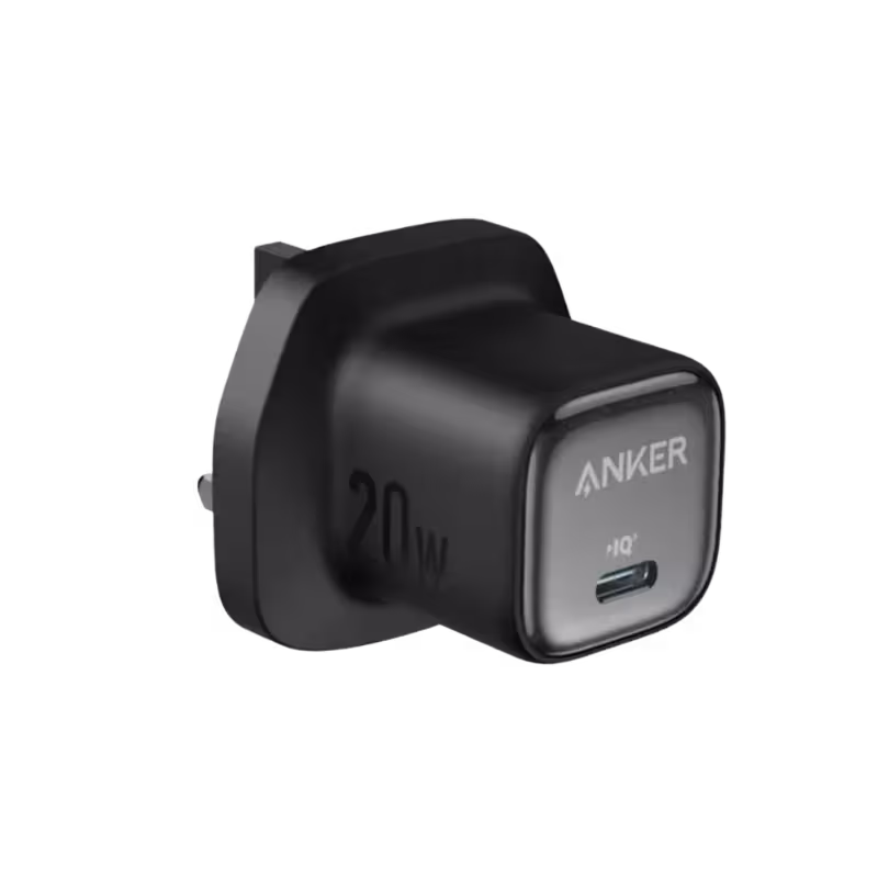Anker Zolo 20W USB-C PD 3.0 Fast Charger with 3-Pin UK Plug for iPhone.
