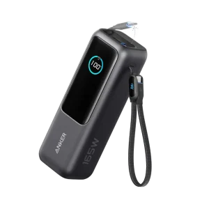 Anker Zolo A1695 165W 25000mAh Power Bank with Built-in USB-C Cable and Digital Display.
