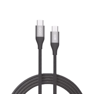 QCY DC21 60W Type-C to Type-C Braided Fast Charging Cable for Laptop and Smartphone.
