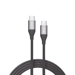 QCY DC22 100W Type-C to Type-C Braided Fast Charging Cable for Professional Laptops.