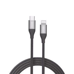 QCY DC23 27W USB-C to Lightning Braided Fast Charging Cable for iPhone and iPad.
