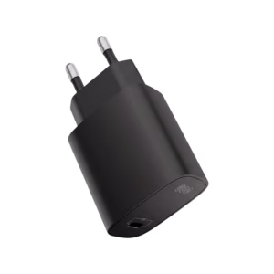 QCY GN103-EG 25W GaN Fast Charger with 2-Pin EU Plug for Samsung and iPhone.